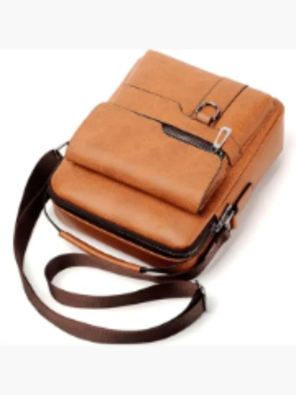 Vintage PU Leather Messenger Bag Crossbody Sling Bag for Men